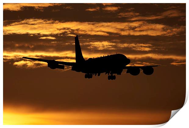 RC-135 Back home at Sunset Print by Duncan Monk