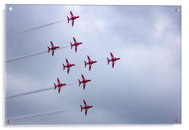Red Arrows Lancaster Formation Acrylic by Dean Messenger