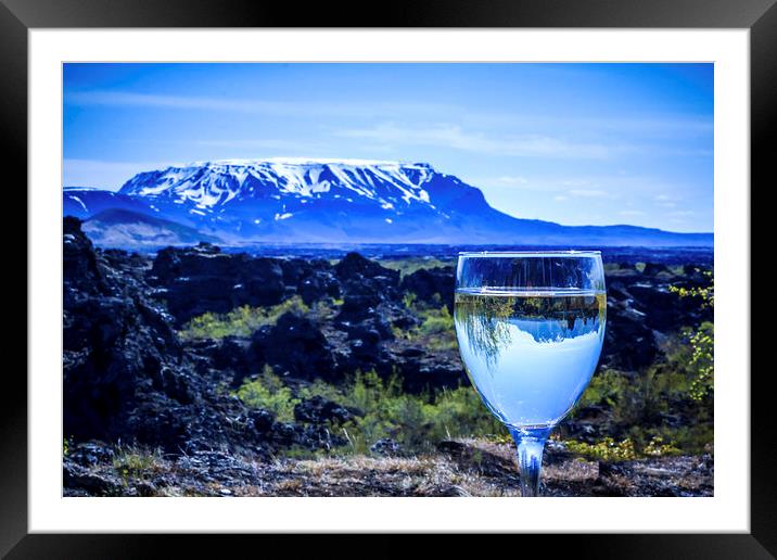 White Wine in Iceland Framed Mounted Print by Peta Thames