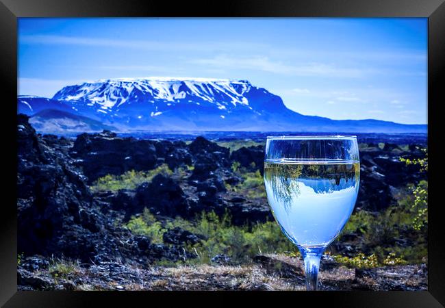 White Wine in Iceland Framed Print by Peta Thames