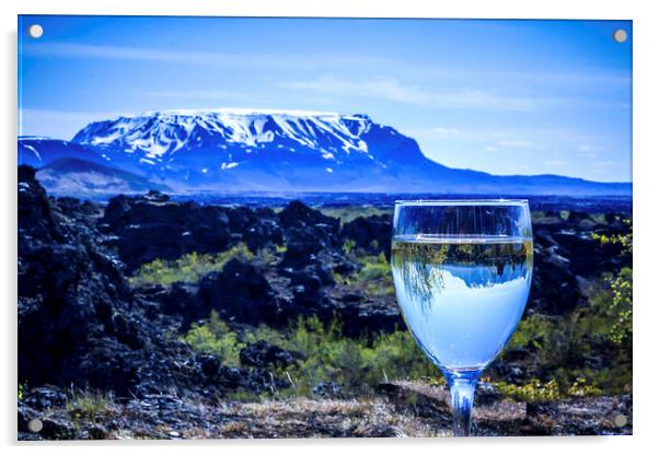 White Wine in Iceland Acrylic by Peta Thames