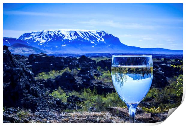 White Wine in Iceland Print by Peta Thames