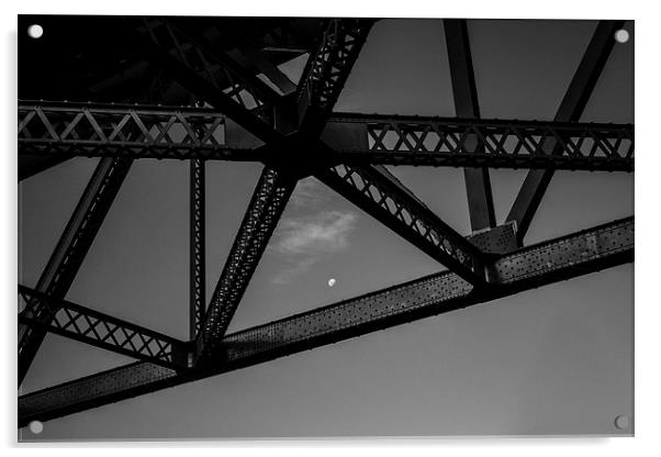 Moon from the Story Bridge Acrylic by Peta Thames
