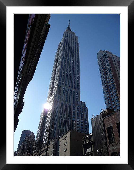 Empire State Building - Early Morning Framed Mounted Print by Laura Hall