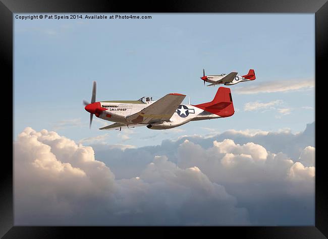 P51 Mustang - Red Tails Framed Print by Pat Speirs