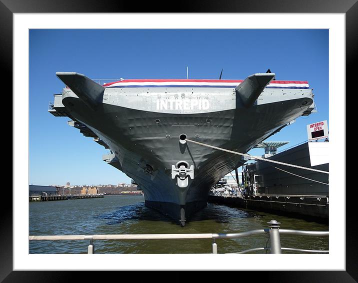 USS Intrepid Framed Mounted Print by Laura Hall