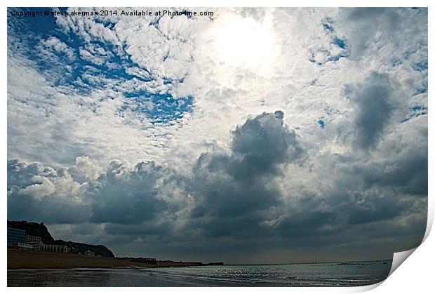 Clouds over Hastings Print by steve akerman