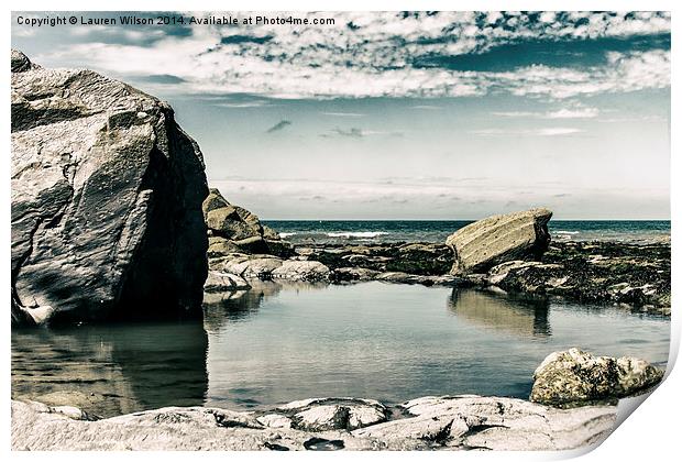 Borth Rockpool Print by Lauren Wilson