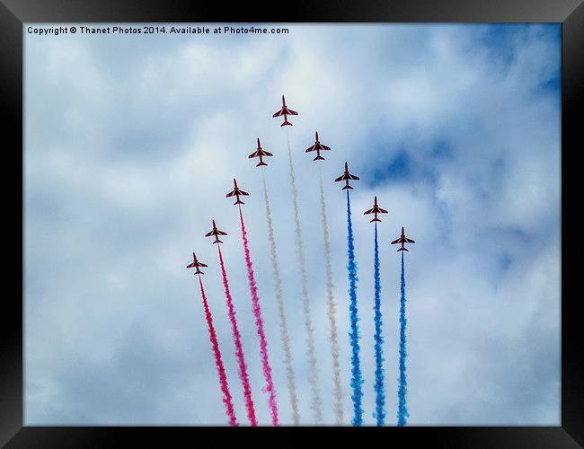 Red Arrows display Framed Print by Thanet Photos