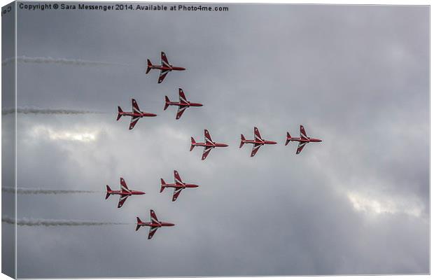 Red arrows Concorde formation Canvas Print by Sara Messenger
