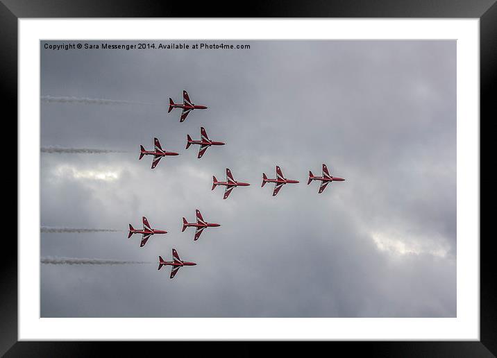 Red arrows Concorde formation Framed Mounted Print by Sara Messenger