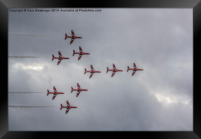 Red arrows Concorde formation Framed Print by Sara Messenger