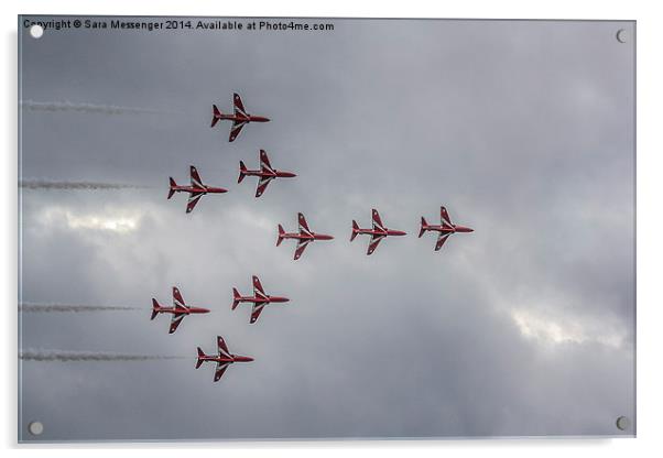 Red arrows Concorde formation Acrylic by Sara Messenger