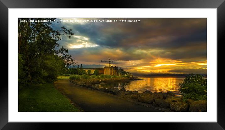 Sunset over Newark Castle Framed Mounted Print by Tylie Duff Photo Art