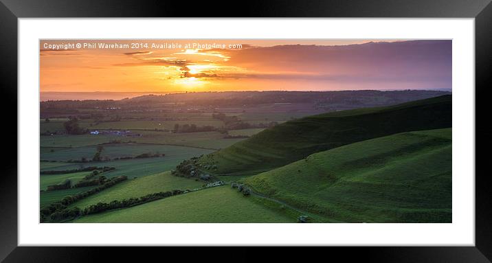 Sunset from Roundway Hill Framed Mounted Print by Phil Wareham