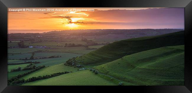 Sunset from Roundway Hill Framed Print by Phil Wareham