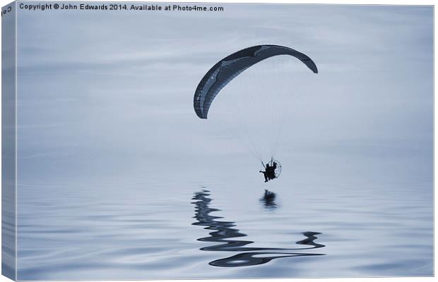 Powered paraglider cyanotype Canvas Print by John Edwards
