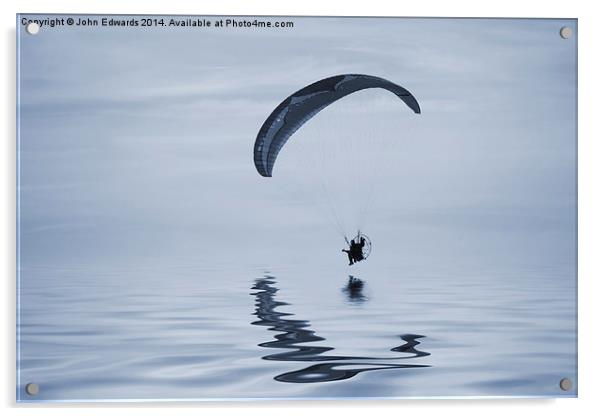 Powered paraglider cyanotype Acrylic by John Edwards