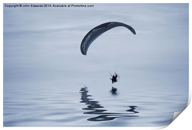 Powered paraglider cyanotype Print by John Edwards