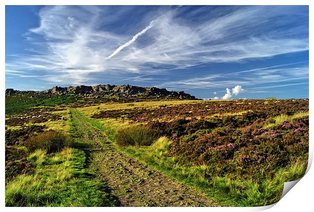 Footpath to Stanage Edge 2 Print by Darren Galpin