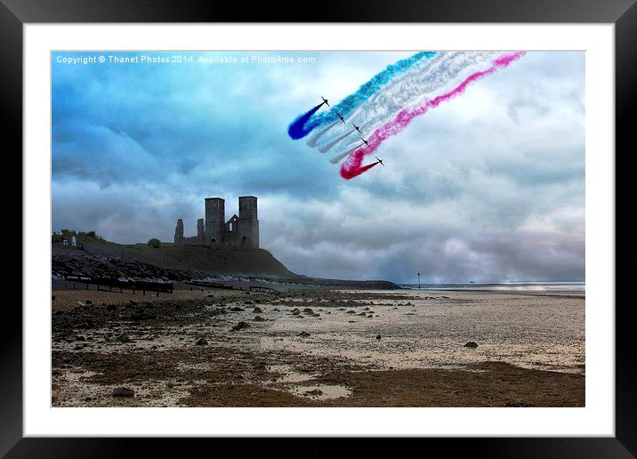 Red Arrows over Reculver Framed Mounted Print by Thanet Photos