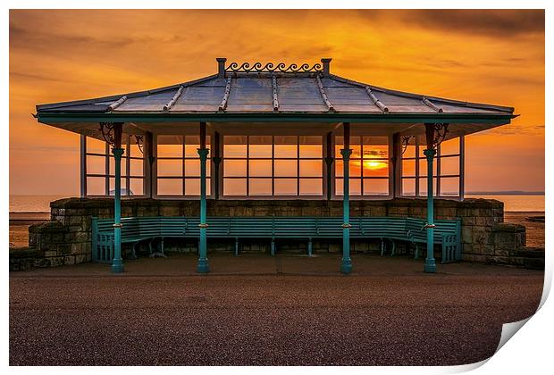 Sunset Bench Print by Dean Merry