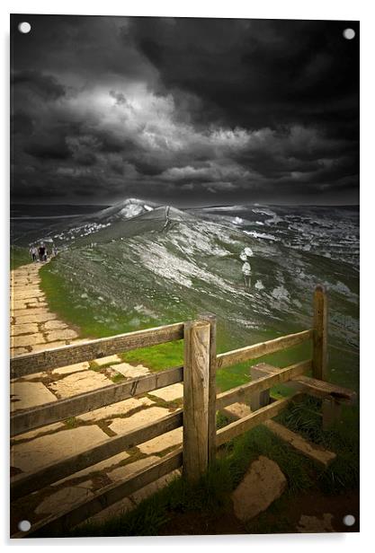 The Great Ridge, Derbyshire Acrylic by Darren Burroughs