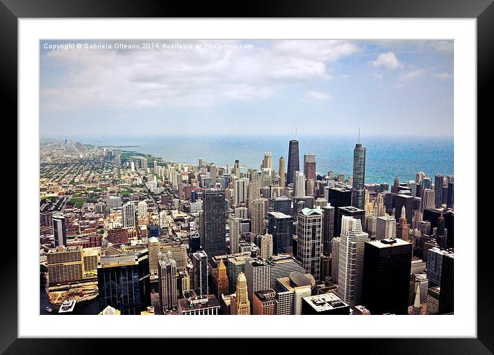 Chicago City Framed Mounted Print by Gabriela Olteanu