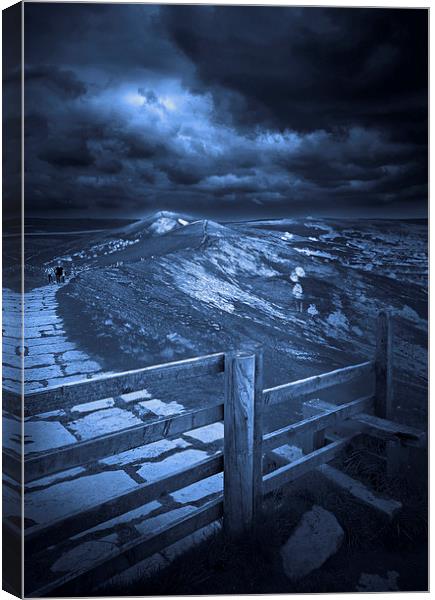Night On The Great Ridge, Derbyshire Canvas Print by Darren Burroughs