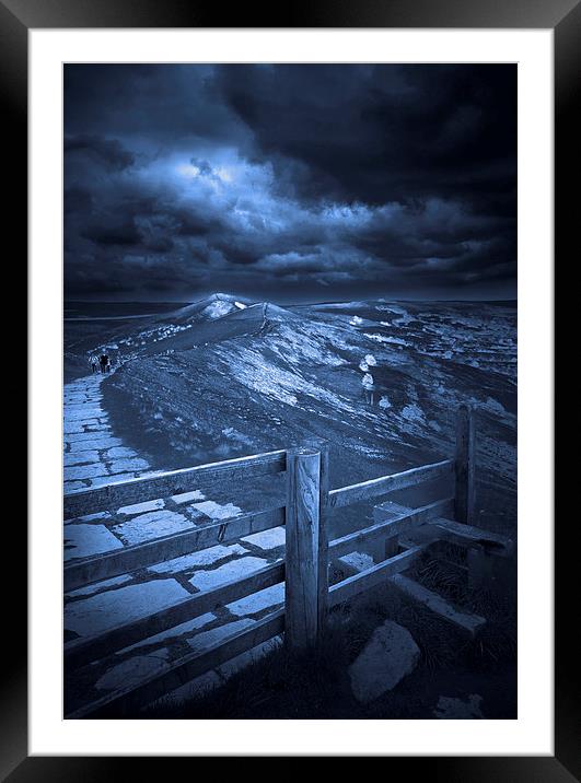 Night On The Great Ridge, Derbyshire Framed Mounted Print by Darren Burroughs