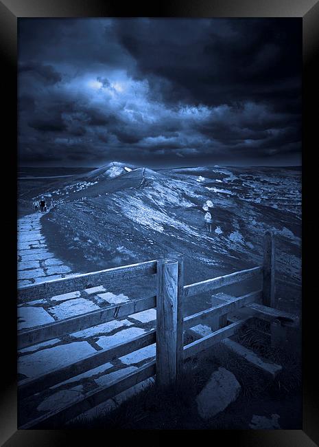Night On The Great Ridge, Derbyshire Framed Print by Darren Burroughs