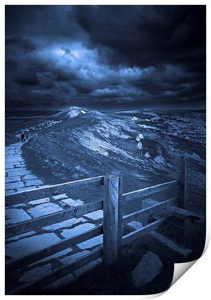 Night On The Great Ridge, Derbyshire Print by Darren Burroughs