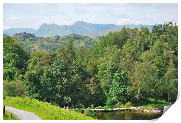 langdales from tarn hows Print by eric carpenter