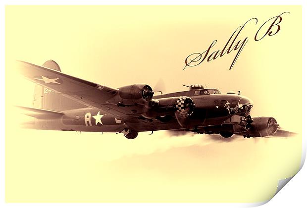 Sally B ,  B-17 flying Fortress Print by Dean Messenger