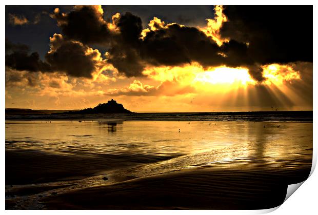 Sunbeams at St Michaels Print by Karl Butler