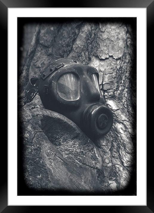 gas mask Framed Mounted Print by carin severn