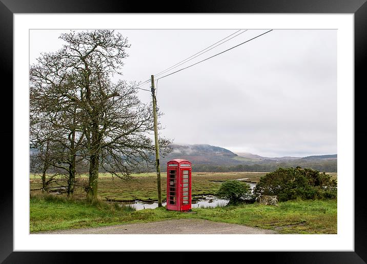 Rural phone box Framed Mounted Print by Gary Eason