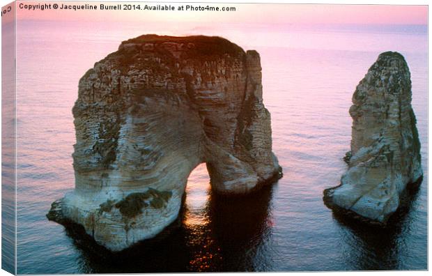 The Pigeon Rocks of Beirut Canvas Print by Jacqueline Burrell