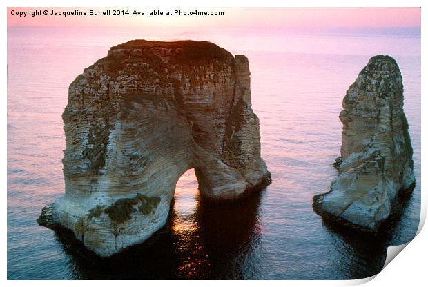 The Pigeon Rocks of Beirut Print by Jacqueline Burrell