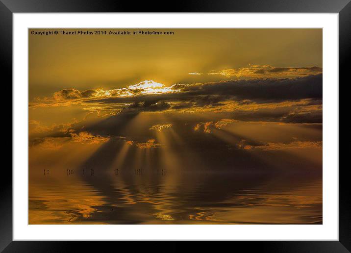 Sunset over wind farm Framed Mounted Print by Thanet Photos