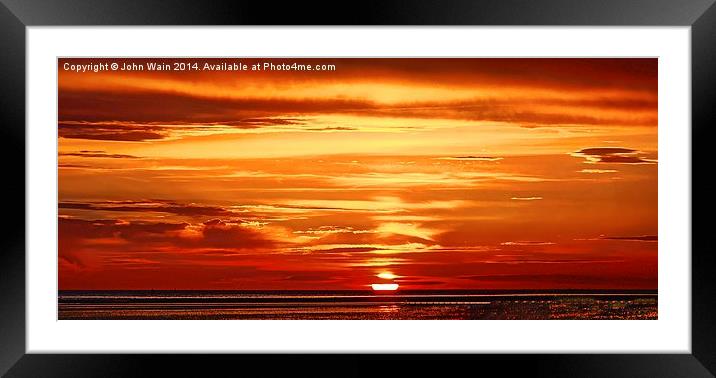 The Sun dips into the Sea Framed Mounted Print by John Wain
