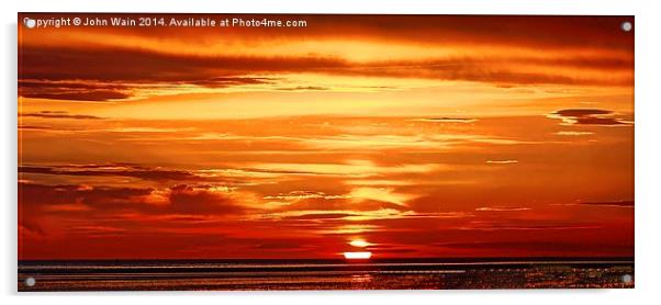 The Sun dips into the Sea Acrylic by John Wain