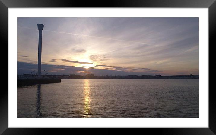 Sunset over Weymouth Framed Mounted Print by Ann Biddlecombe