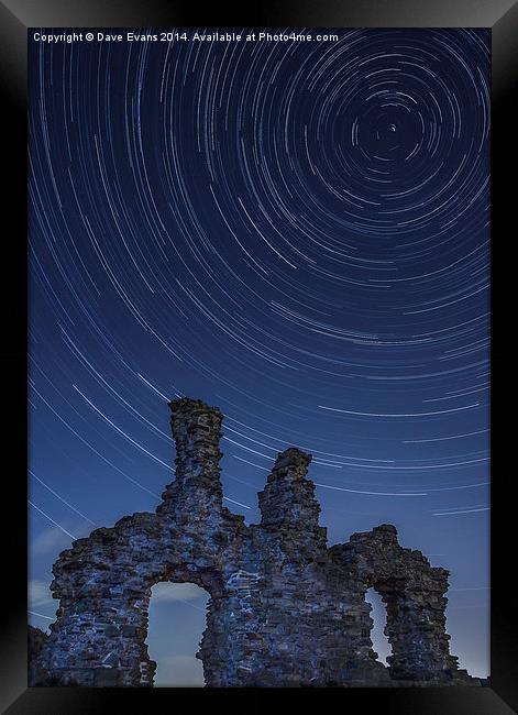 Sandal Castle Star Trails Framed Print by Dave Evans