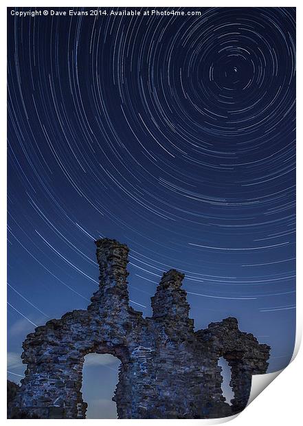 Sandal Castle Star Trails Print by Dave Evans