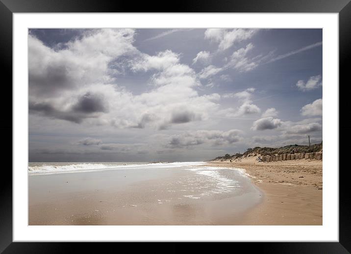 Receding tide at Hemsby Framed Mounted Print by Stephen Mole