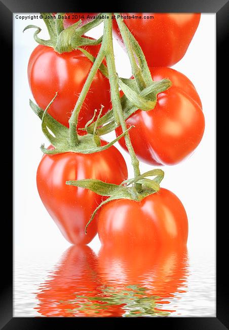 Reflected Tomatoes Framed Print by John Boud