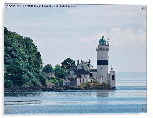 Cloch Point Lighthouse. Acrylic by Lilian Marshall