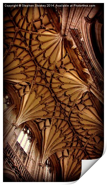 Winchester Cathedral Ceiling Print by Stephen Stookey