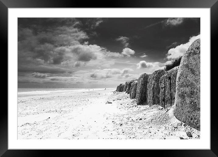 Hemsby Beach and Sea Defences Framed Mounted Print by Stephen Mole